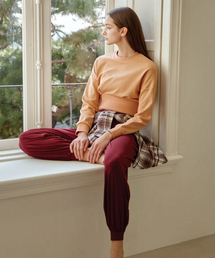 DEVIWEAR（デヴィウェア）の「女性ヨガウェア DEVI-B0081-ブラウン ピラティス チェック フレア ヒップカバー（スカート）」