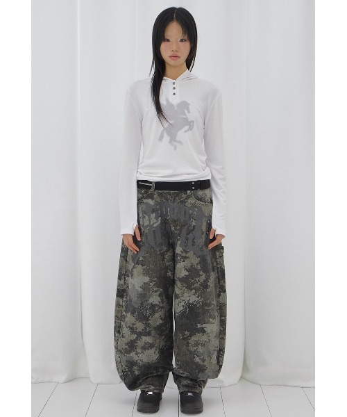 FANCY CLUB(ファンシークラブ)の「A'GEM/9 × .kom 『FANCY CLUB/ファンシークラブ』 PEGASUS HOODED LONG SLEEVE/ペガサスフード長袖カットソー(Tシャツ/カットソー・レディース・チャコールグレー/ホワイト・FREE)」の11枚目の写真