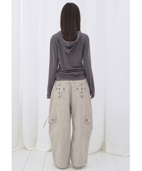 FANCY CLUB(ファンシークラブ)の「A'GEM/9 × .kom 『FANCY CLUB/ファンシークラブ』 PEGASUS HOODED LONG SLEEVE/ペガサスフード長袖カットソー(Tシャツ/カットソー・レディース・チャコールグレー/ホワイト・FREE)」の7枚目の写真