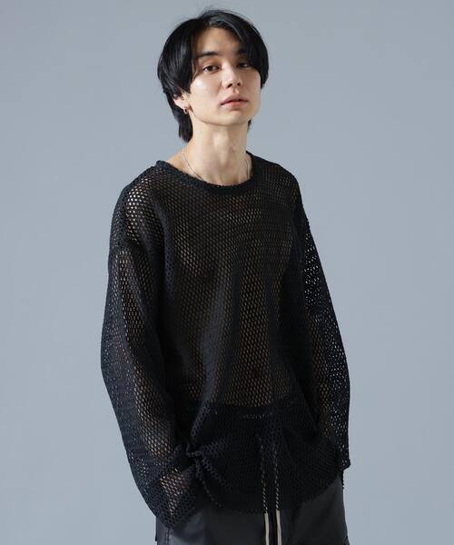 DANKE SCHON(ダンケシェーン)の「DankeSchon/ダンケシェーン/MESH L/S TEE(Tシャツ/カットソー・レディース・グレー/ブラック/ホワイト・F)」の4枚目の写真