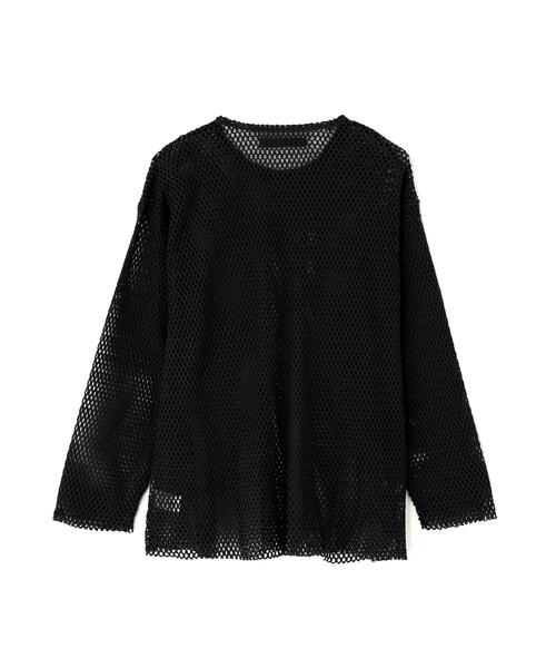 DANKE SCHON(ダンケシェーン)の「DankeSchon/ダンケシェーン/MESH L/S TEE(Tシャツ/カットソー・レディース・グレー/ブラック/ホワイト・F)」の7枚目の写真