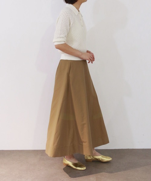 Marilyn Moon（マリリンムーン）の「stitch flare skirt（スカート・レディース・ネイビー/アイボリー/キャメル・FREE）」の5枚目の写真