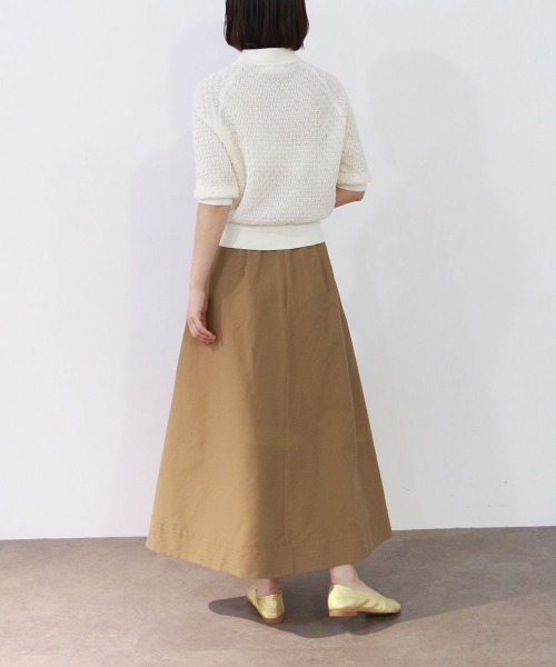 Marilyn Moon（マリリンムーン）の「stitch flare skirt（スカート・レディース・ネイビー/アイボリー/キャメル・FREE）」の6枚目の写真