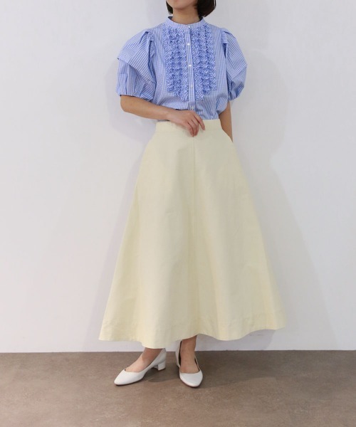 Marilyn Moon（マリリンムーン）の「stitch flare skirt（スカート・レディース・ネイビー/アイボリー/キャメル・FREE）」の7枚目の写真