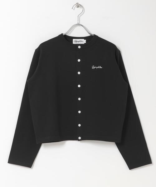 GYMPHLEX（ジムフレックス）の「GYMPHLEX　SHORT CREW NECK CARDIGAN（カーディガン/ボレロ・レディース・ブルー/ブラック/ライトグレー・14）」の2枚目の写真