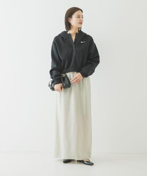 NIKE（ナイキ）の「NIKE　PHNX FLC OS CRP HNL（パーカー・レディース・ライトグレー/ブラウン/ブラック/ライトピンク/アイボリー・MEDIUM）」の11枚目の写真