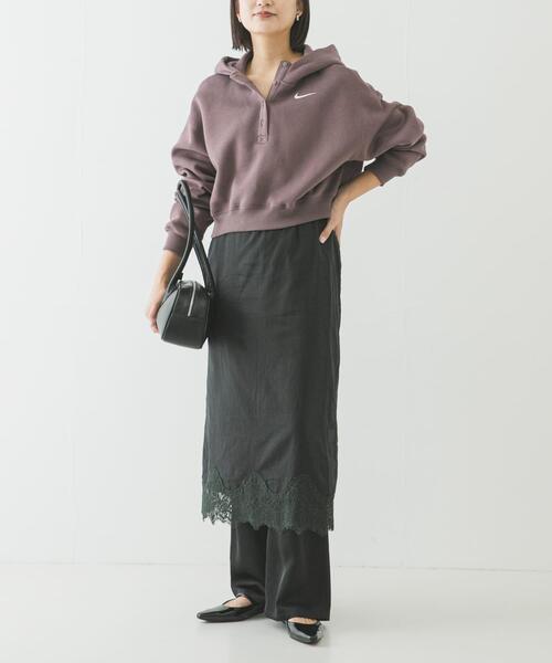 NIKE(ナイキ)の「NIKE PHNX FLC OS CRP HNL(パーカー・レディース・ライトグレー/ブラウン/ブラック/ライトピンク/アイボリー・MEDIUM)」の14枚目の写真