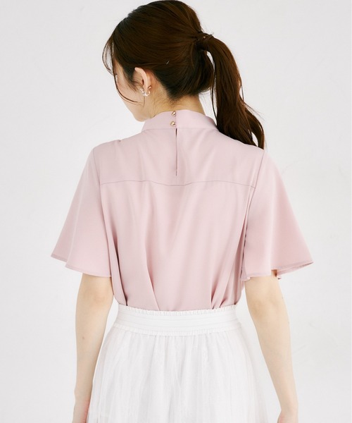 tocco closet（トッコ　クローゼット）の「ラッフルボウタイフレアスリーブブラウス（シャツ/ブラウス・レディース・ピンク/オフホワイト・M）」の14枚目の写真