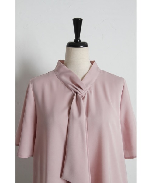 tocco closet（トッコ　クローゼット）の「ラッフルボウタイフレアスリーブブラウス（シャツ/ブラウス・レディース・ピンク/オフホワイト・M）」の20枚目の写真