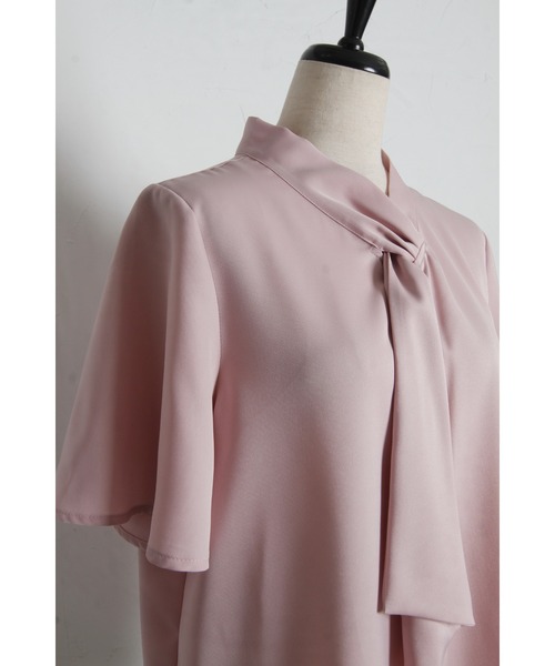 tocco closet（トッコ　クローゼット）の「ラッフルボウタイフレアスリーブブラウス（シャツ/ブラウス・レディース・ピンク/オフホワイト・M）」の22枚目の写真