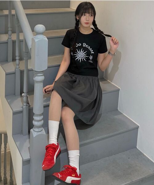 COSO(コソ)の「CC ウーマンアートワーククロップTシャツ(ブラック)(Tシャツ/カットソー・レディース・ブラック・SMALL/MEDIUM)」の3枚目の写真