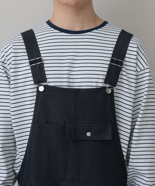 RAGEBLUE（レイジブルー）の「TR Denim Like OverAll/デニムライクオーバーオール（サロペット/オーバーオール・メンズ・ネイビー/ブラック・FREE）」の8枚目の写真
