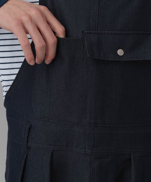 RAGEBLUE（レイジブルー）の「TR Denim Like OverAll/デニムライクオーバーオール（サロペット/オーバーオール・メンズ・ネイビー/ブラック・FREE）」の4枚目の写真