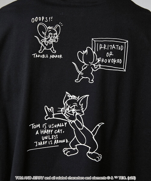 PUBLUX(パブリュクス)の「PUBLUX/パブリュクス <機能性素材>TOM&JERRY/トムとジェリー グラフィック Tシャツ 限定展開(Tシャツ/カットソー・メンズ・ブラック/ネイビー/チャコールグレー/ホワイト/ピンク・SMALL/MEDIUM/LARGE)」の6枚目の写真