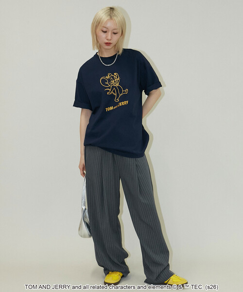PUBLUX(パブリュクス)の「PUBLUX/パブリュクス <機能性素材>TOM&JERRY/トムとジェリー グラフィック Tシャツ 限定展開(Tシャツ/カットソー・メンズ・ブラック/ネイビー/チャコールグレー/ホワイト/ピンク・SMALL/MEDIUM/LARGE)」の9枚目の写真