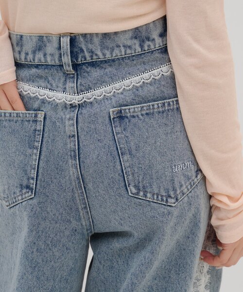 DISCOAT(ディスコート)の「【umm./新型登場♡】レース使いデニムワイドパンツ(その他パンツ・レディース・ブルー・LARGE/MEDIUM/SMALL)」の8枚目の写真