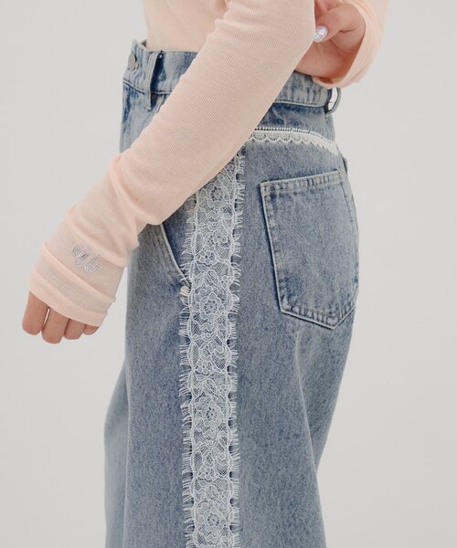 DISCOAT(ディスコート)の「【umm./新型登場♡】レース使いデニムワイドパンツ(その他パンツ・レディース・ブルー・LARGE/MEDIUM/SMALL)」の11枚目の写真