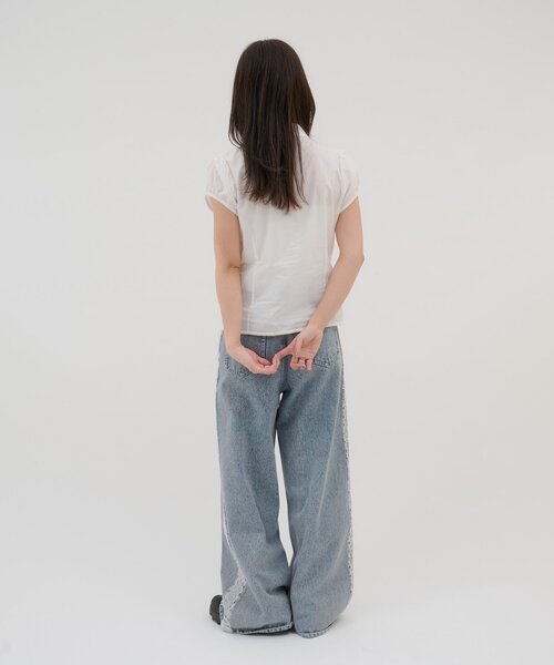 DISCOAT(ディスコート)の「【umm./新型登場♡】レース使いデニムワイドパンツ(その他パンツ・レディース・ブルー・LARGE/MEDIUM/SMALL)」の18枚目の写真
