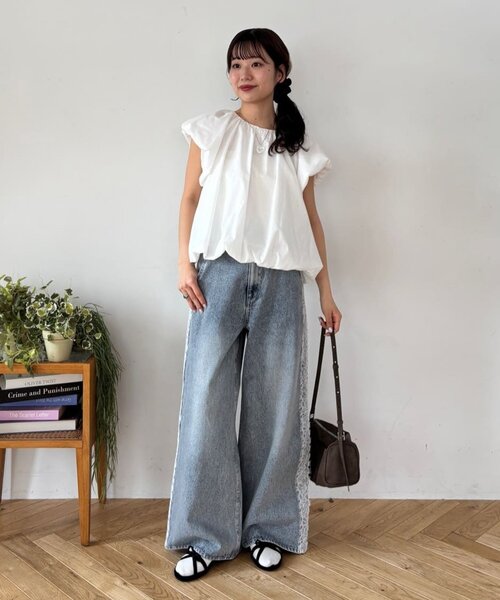 DISCOAT(ディスコート)の「【umm./新型登場♡】レース使いデニムワイドパンツ(その他パンツ・レディース・ブルー・LARGE/MEDIUM/SMALL)」の19枚目の写真