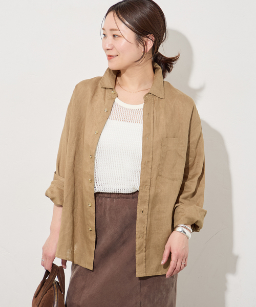 JOURNAL STANDARD(ジャーナルスタンダード)の「リネンレギュラーカラーシャツ(シャツ/ブラウス・レディース・チャコールグレー/ホワイト/ベージュ/ピンク・FREE)」の21枚目の写真