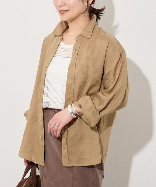 JOURNAL STANDARD(ジャーナルスタンダード)の「リネンレギュラーカラーシャツ(シャツ/ブラウス・レディース・チャコールグレー/ホワイト/ベージュ/ピンク・FREE)」の22枚目の写真