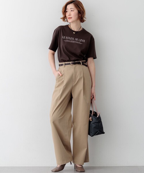 23区（ニジュウサンク）の「LE SOLEIL SE LEVE ロゴ Tシャツ（Tシャツ/カットソー・レディース・ホワイト系/ブラウン系/ダークブラウン系/ブルー系・38/40）」の7枚目の写真