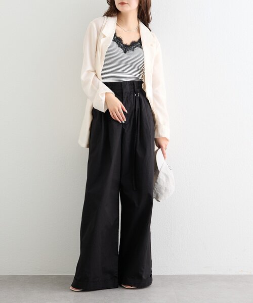 mystic(ミスティック)の「【タックデザイン/3サイズ展開】ワイドベルトタックパンツ(その他パンツ・レディース・ベージュ/オフホワイト/ブラック・1/2/0)」の20枚目の写真