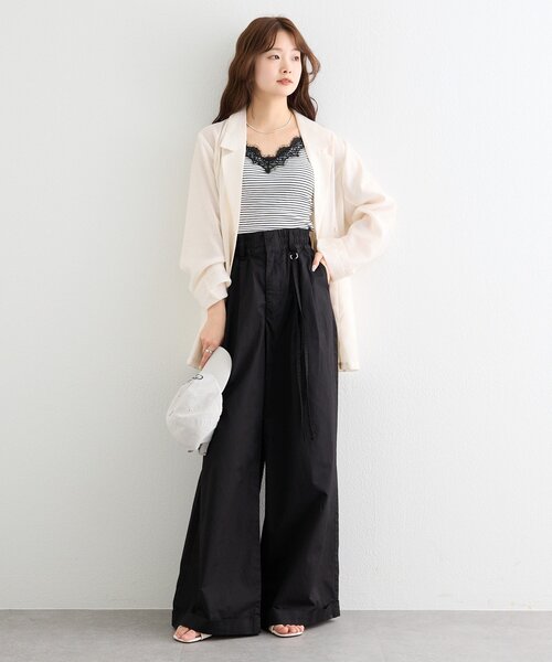 mystic(ミスティック)の「【タックデザイン/3サイズ展開】ワイドベルトタックパンツ(その他パンツ・レディース・ベージュ/オフホワイト/ブラック・1/2/0)」の21枚目の写真