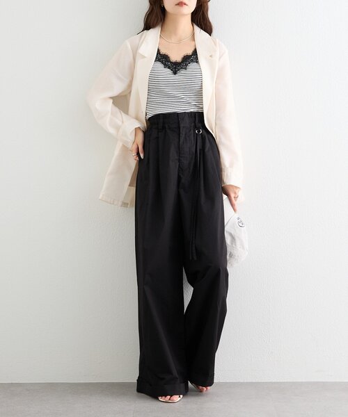 mystic(ミスティック)の「ワイドベルトタックパンツ(その他パンツ・レディース・ベージュ/オフホワイト/ブラック・1/2/0)」の4枚目の写真