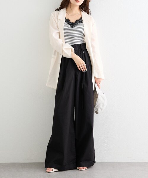 mystic(ミスティック)の「ワイドベルトタックパンツ(その他パンツ・レディース・ベージュ/オフホワイト/ブラック・1/2/0)」の5枚目の写真