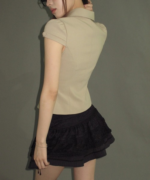 Short Sleeve Double Button Tops（シャツ/ブラウス）｜andwang