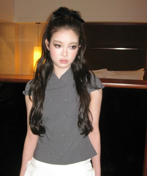 Short Sleeve Double Button Tops（シャツ/ブラウス）｜andwang