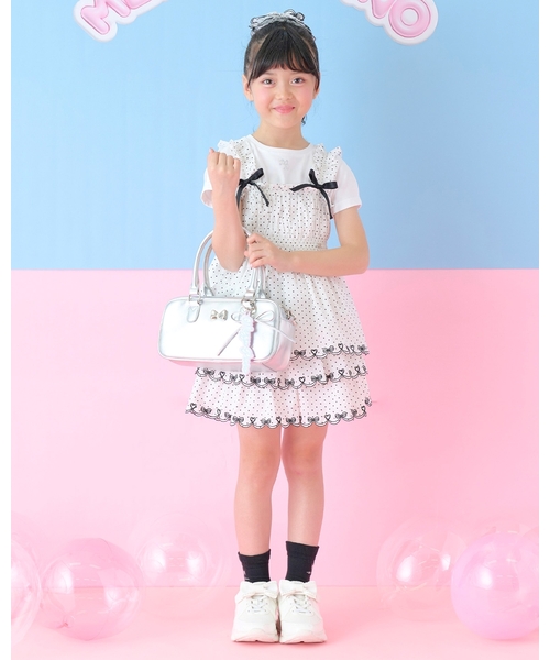 mezzo piano（メゾピアノ）の「カットワーク刺しゅうチュニック　半袖Tシャツセット（Tシャツ/カットソー・キッズ・ブルー/オフホワイト・140cm/130cm/120cm/110cm）」の15枚目の写真