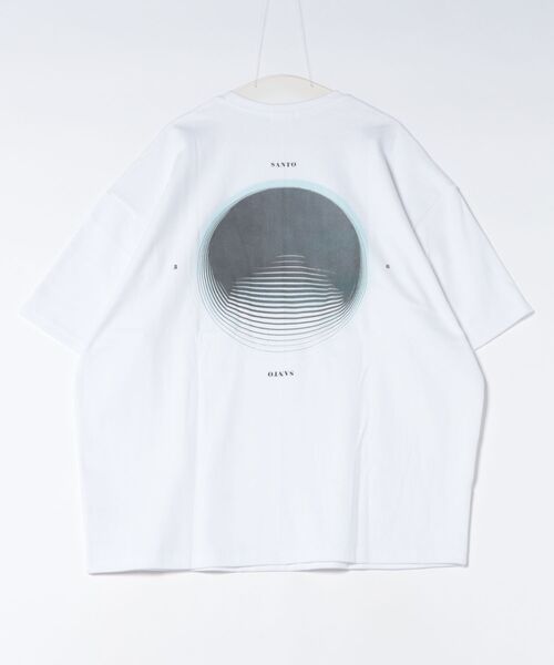 a.p.o.v.(エーピーオービー)の「a.p.o.v. グラフィックサークルバックプリントフロントパイピングラインオーバーサイズTシャツ(Tシャツ/カットソー・メンズ・ホワイト/ブラック・ONESIZE)」の4枚目の写真