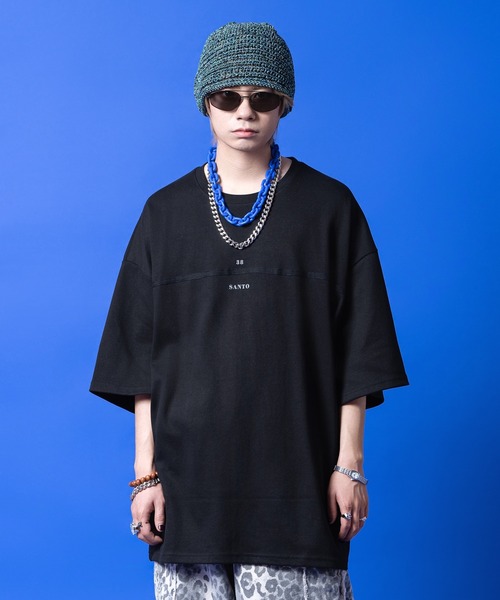 a.p.o.v.(エーピーオービー)の「a.p.o.v. グラフィックサークルバックプリントフロントパイピングラインオーバーサイズTシャツ(Tシャツ/カットソー・メンズ・ホワイト/ブラック・ONESIZE)」の5枚目の写真