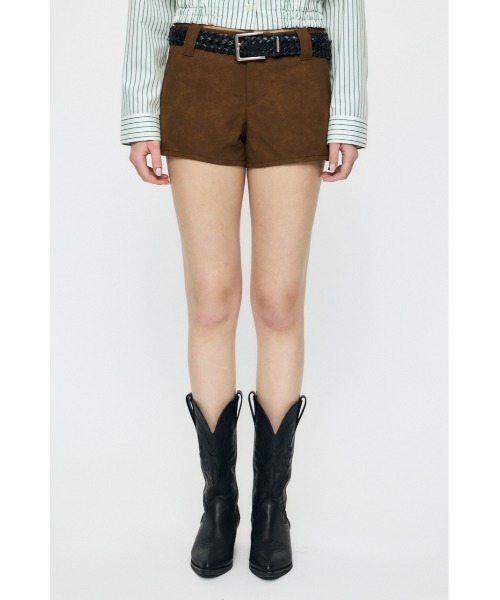 MOUSSY(マウジー)の「F/SUEDE ショートパンツ(その他パンツ・レディース・ブラウン/ライトブラック・1/2)」の7枚目の写真