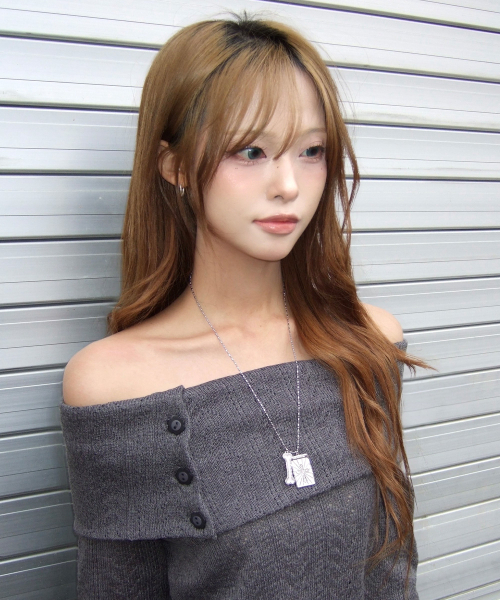LUVISTRUE(ラヴイズトゥルー)の「EL GLITTER CROSS BONE NECKLACE(PINK)(ネックレス・レディース・その他・FREE)」の9枚目の写真