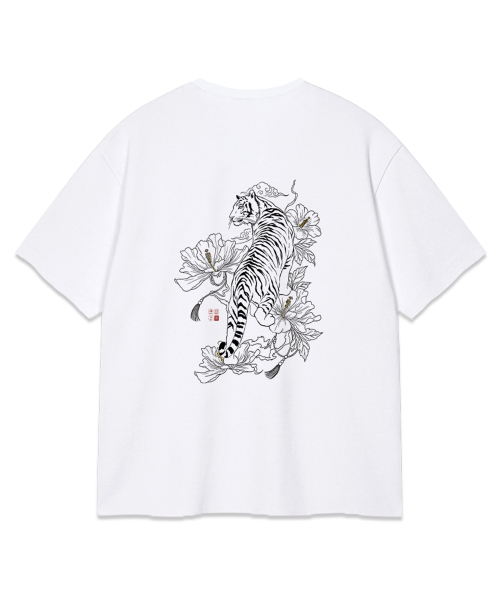 RANDOMOFF(ランダムオフ)の「NOBLE TIGER OVER FIT T-SHIRT (2color)(Tシャツ/カットソー・レディース・ブラック/ホワイト・SMALL/MEDIUM/LARGE/X-LARGE)」の7枚目の写真