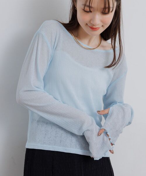 RETRO GIRL(レトロガール)の「バックオープンシアーカットソー(Tシャツ/カットソー・レディース・ブラック/パープル/ブルー/オフホワイト・FREE)」の3枚目の写真