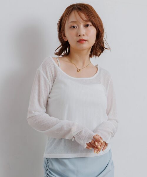 RETRO GIRL(レトロガール)の「バックオープンシアーカットソー(Tシャツ/カットソー・レディース・ブラック/パープル/ブルー/オフホワイト・FREE)」の10枚目の写真