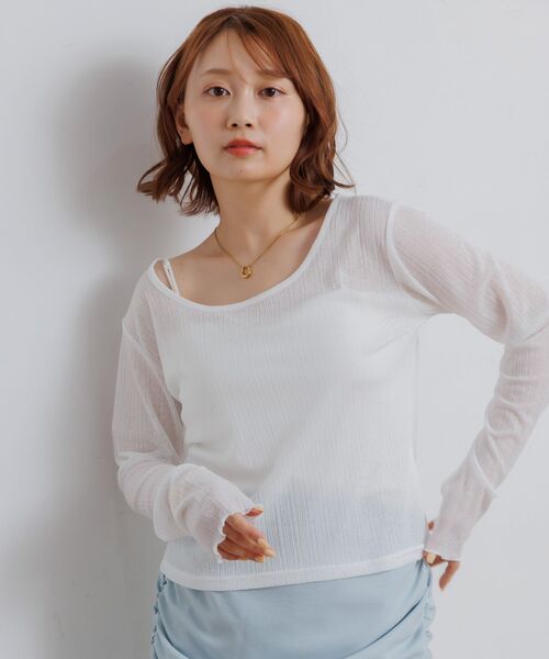 RETRO GIRL(レトロガール)の「バックオープンシアーカットソー(Tシャツ/カットソー・レディース・ブラック/パープル/ブルー/オフホワイト・FREE)」の11枚目の写真