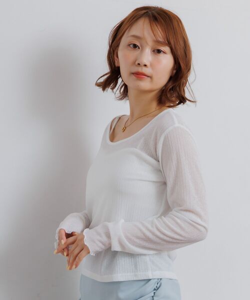 RETRO GIRL(レトロガール)の「バックオープンシアーカットソー(Tシャツ/カットソー・レディース・ブラック/パープル/ブルー/オフホワイト・FREE)」の12枚目の写真