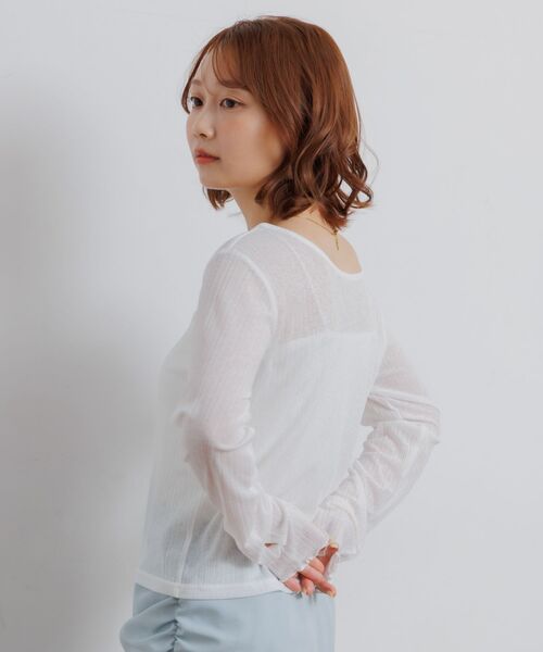 RETRO GIRL(レトロガール)の「バックオープンシアーカットソー(Tシャツ/カットソー・レディース・ブラック/パープル/ブルー/オフホワイト・FREE)」の13枚目の写真