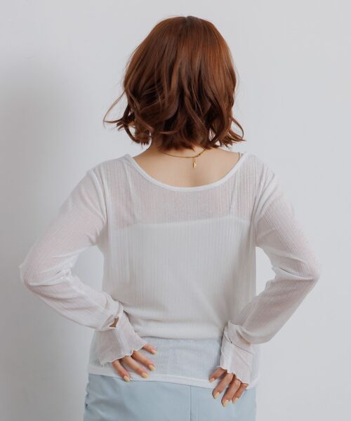 RETRO GIRL(レトロガール)の「バックオープンシアーカットソー(Tシャツ/カットソー・レディース・ブラック/パープル/ブルー/オフホワイト・FREE)」の14枚目の写真