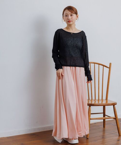 RETRO GIRL(レトロガール)の「バックオープンシアーカットソー(Tシャツ/カットソー・レディース・ブラック/パープル/ブルー/オフホワイト・FREE)」の15枚目の写真