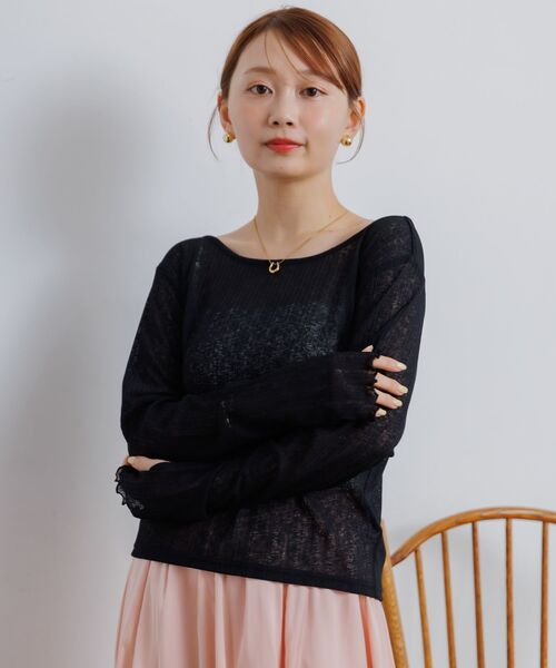 RETRO GIRL(レトロガール)の「バックオープンシアーカットソー(Tシャツ/カットソー・レディース・ブラック/パープル/ブルー/オフホワイト・FREE)」の20枚目の写真