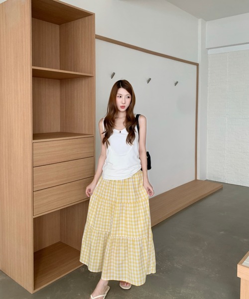 Sibra(シブラ)の「夏らしい彩りを纏う。カラーチェックティアードスカート(スカート・レディース・オレンジ/グリーン/イエロー・M)」の22枚目の写真
