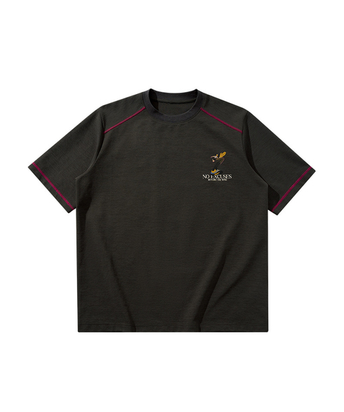 BUTTON SEOUL(ボタンソウル)の「ランライクグラフィックショートスリーブ (2カラー)(Tシャツ/カットソー・メンズ・チャコール/アイボリー・MEDIUM/X-LARGE/LARGE)」の2枚目の写真
