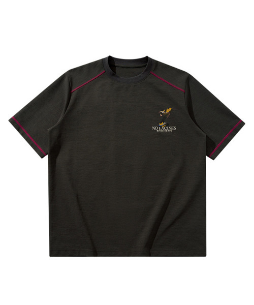 BUTTON SEOUL(ボタンソウル)の「ランライクグラフィックショートスリーブ (2カラー)(Tシャツ/カットソー・メンズ・チャコール/アイボリー・MEDIUM/X-LARGE/LARGE)」の3枚目の写真