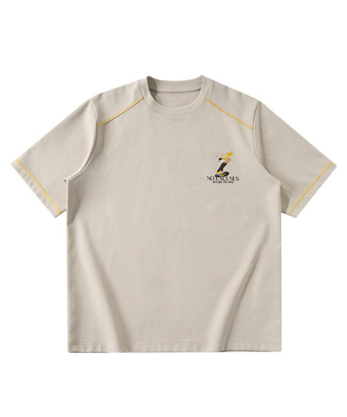 BUTTON SEOUL(ボタンソウル)の「ランライクグラフィックショートスリーブ (2カラー)(Tシャツ/カットソー・メンズ・チャコール/アイボリー・MEDIUM/X-LARGE/LARGE)」の4枚目の写真